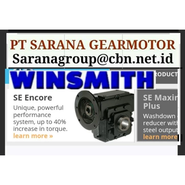 WINSMITH GEAR REDUCER PT SARANA GEAR MOTOR gearbox